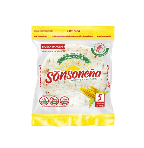 Arepa La Sonsonena Blanca 5Unds X550
