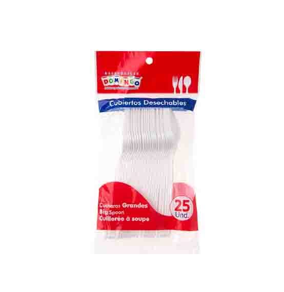 Cuchara Desechable Domingo Grande*25U