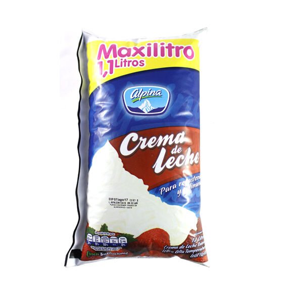 Crema De Leche Alpina Bolsa*1100