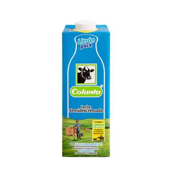Leche Semi Descremada Colanta Caja *1 L