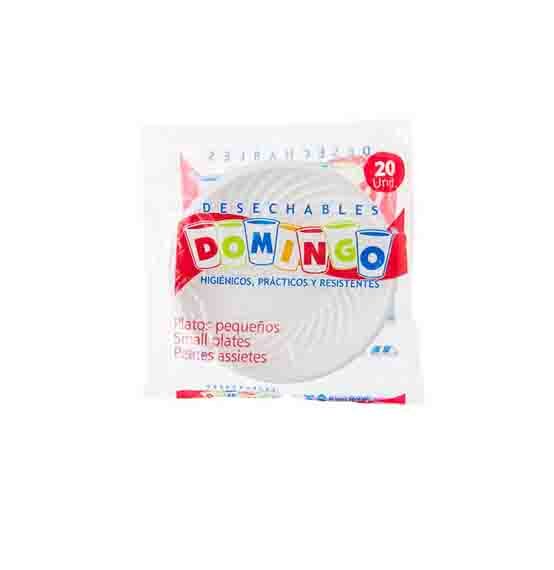 Platos Desechable Domingo Peq*20 Unds