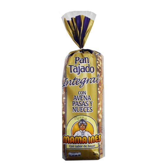 Pan Integral Con Avena, Pasas Y Nueces Mama Ines *500 Grms
