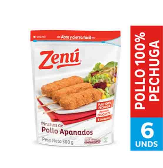 Pinchos De Pollo Apanados Zenú *300 Grms