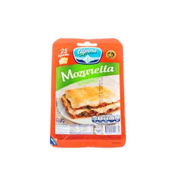 Queso Mozarella Alpina 25 Tajadas *400 Grms