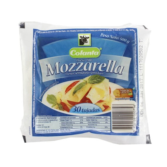 Queso Colanta Mozarella*500Gr Tajado