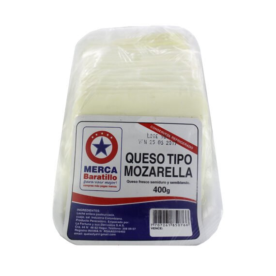 Queso Mozarella Mercabaratillo*400Grs