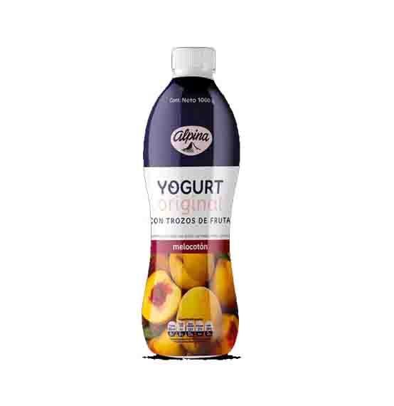 Yogurt Alpina Pote*1000 Ml Melocotón