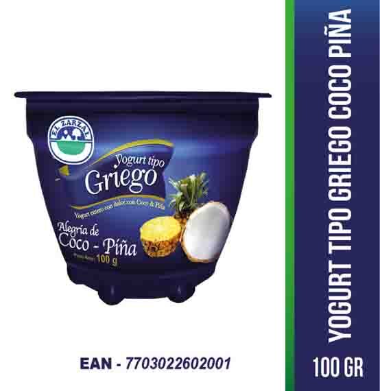 Yogurt Griego Coco y piña El Zarzal *100 Grms