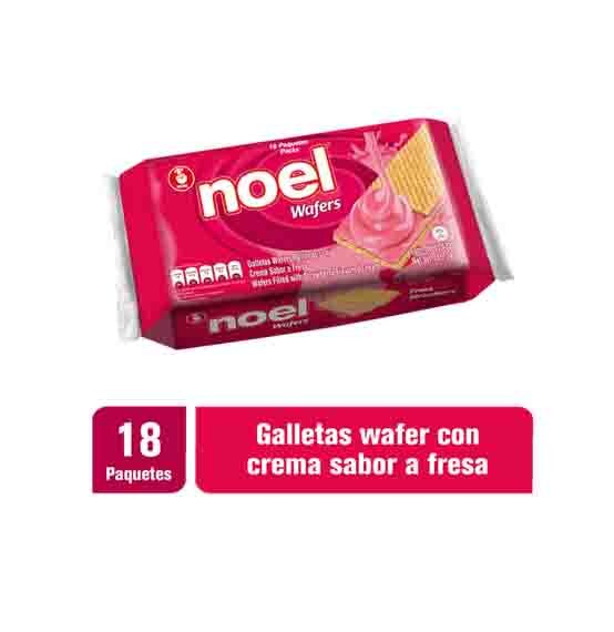 Galleta Wafer Noel Fresa Bolsa*18Unds