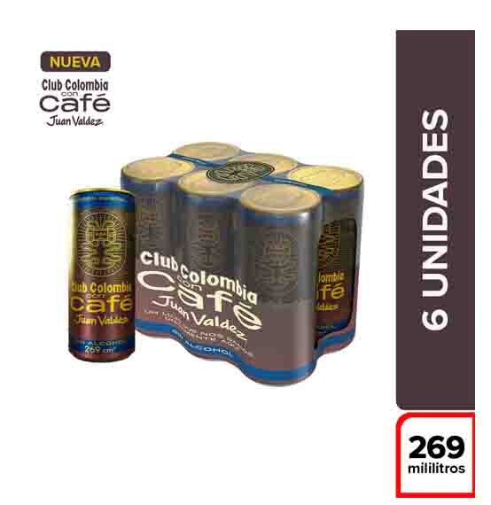 Cerveza Club Colombia Cafe lata *269 x 6