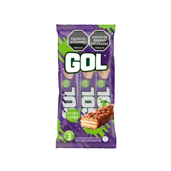Chocolatina Gol Bandeja*3 Unds
