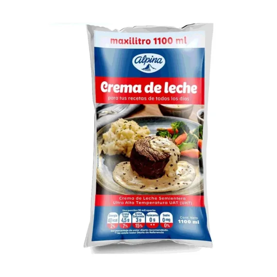 Crema De Leche Alpina Bolsa*1100