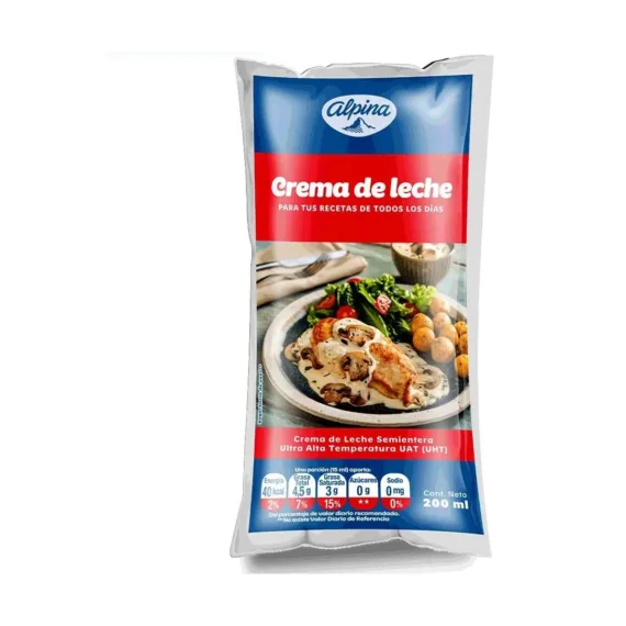 Crema De Leche Alpina Bolsa*200 G