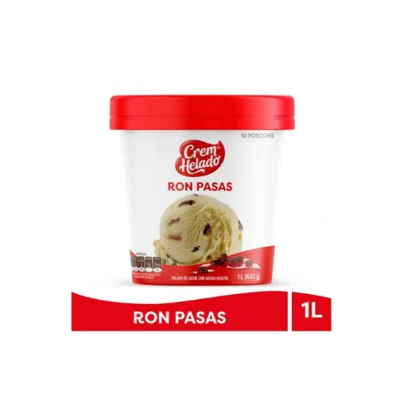 Crema Helado Crem Hel*1Lt Ron/Pasas