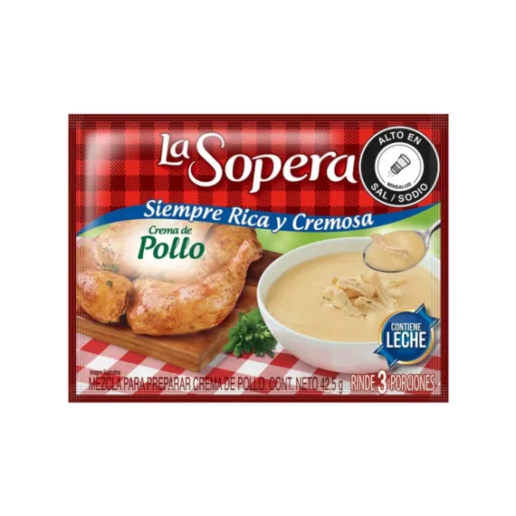 Crema La Sopera 3 Porciones Sobre Pollo