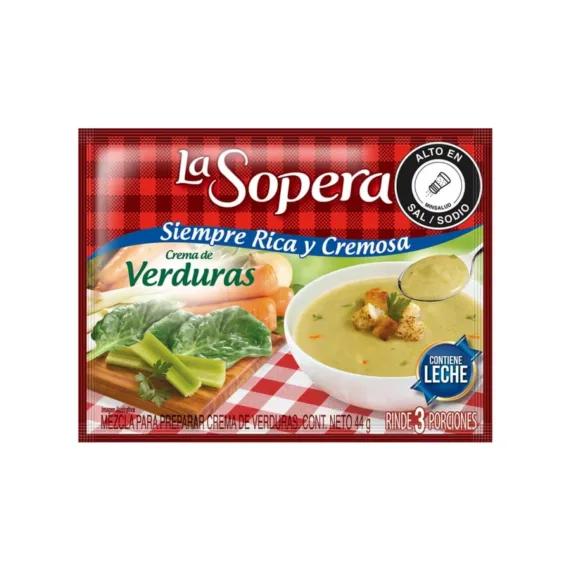Crema La Sopera 3 Porciones Sobre Verduras