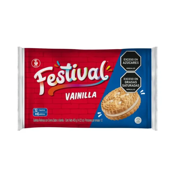 Galleta Festival Bolsa*12X4 Unds Vainilla
