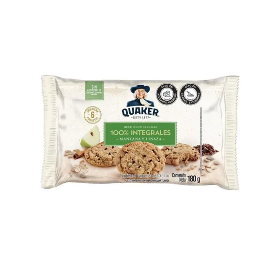 Galleta Quaker Avena/Manzana/Linaza Und
