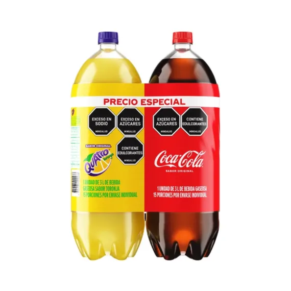 Gaseosa Coca Cola+Quatro 3 Lt