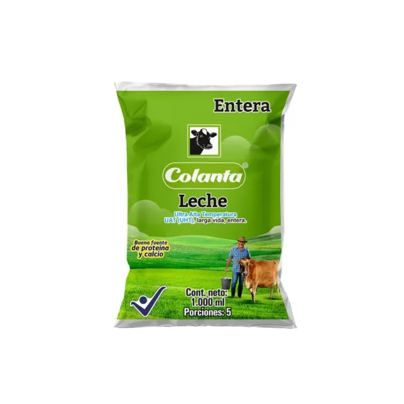 Leche Colanta Entera*1000 Bolsa Larga Vida