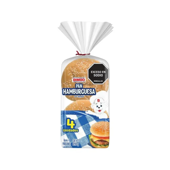 Pan Hamburguesa Bimbo Bimbollo*4Un*210 Gr
