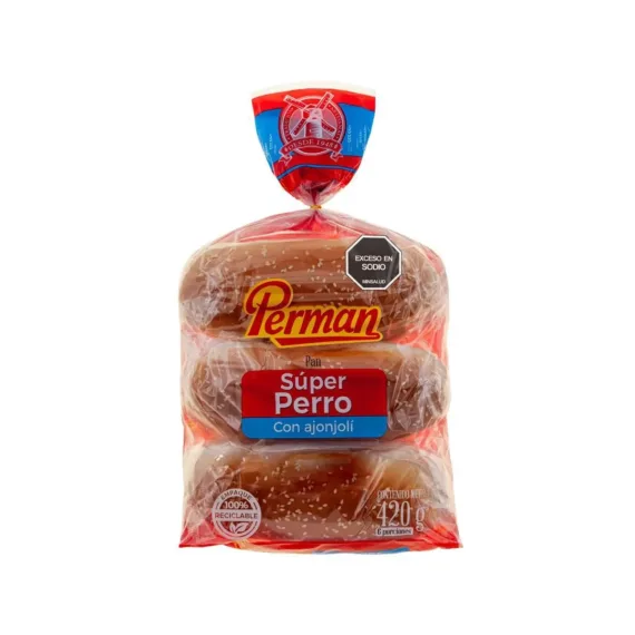 Pan Super Perro Perman Ajonjoli*6Unds