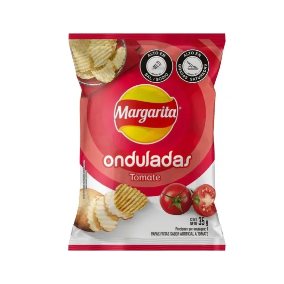 Papitas Margarita Onduladas Tomate*35Grs