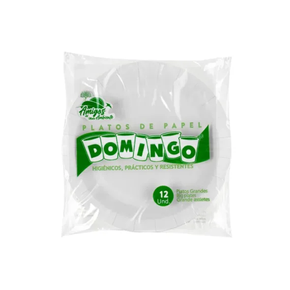 Plato Desechable Carton Domingo 9Onz*12