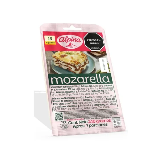 Queso Alpina Mozarella 15 Taj*240 G