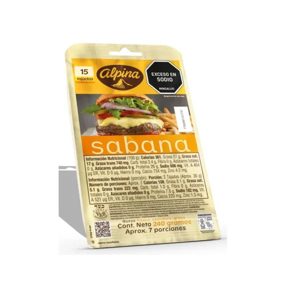 Queso Alpina Sabana 15 Taj*240 G