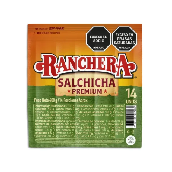 Salchicha Zenu Ranchera*480 Grms