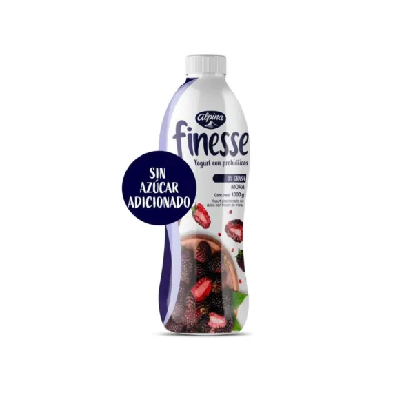 Yogurt Alpina Finesse 0% Grasa*1Lt Mora