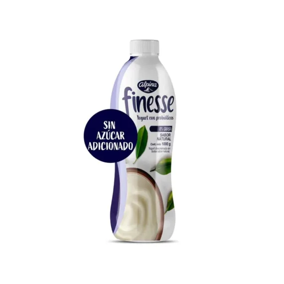 Yogurt Alpina Finesse 0% Grasa*1Lt Natural