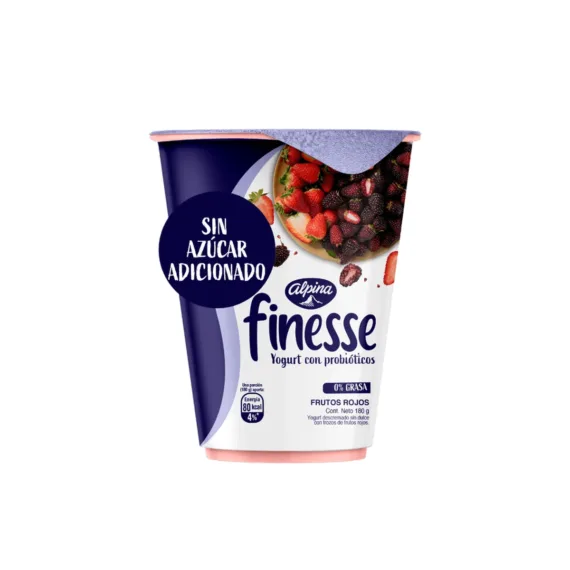 Yogurt Alpina Finesse*180 Ml  Vaso Frutos Rojos