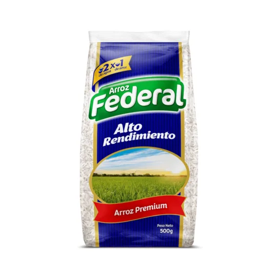 Arroz Federal Alto Rendimeiento *500 G Azul