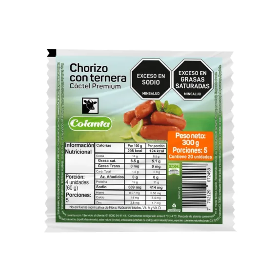 Chorizo Colanta Coctel *300 Grs