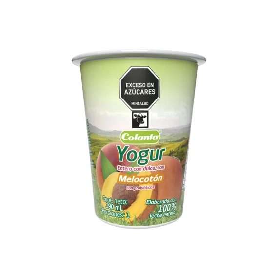 Yogurt Colanta Vaso*190 Ml Melocoton