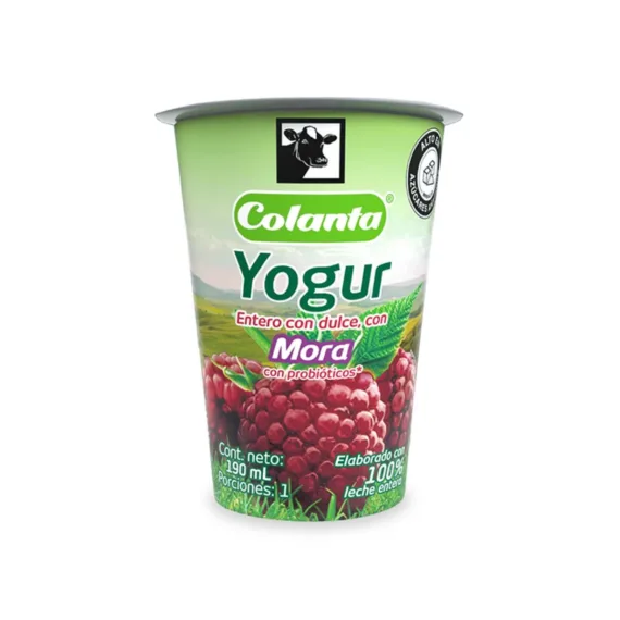 Yogurt Colanta Vaso*190 Ml Mora