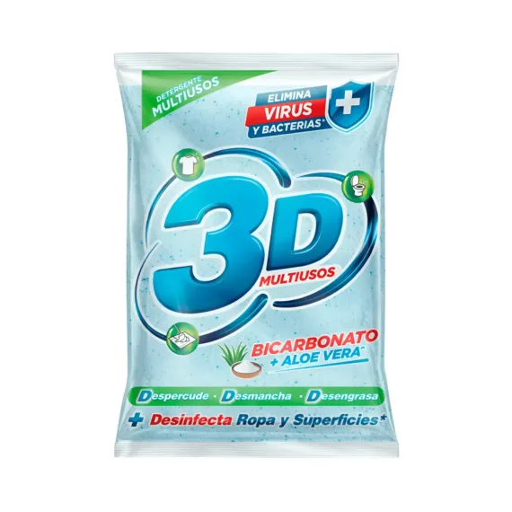 Detergente 3 D Multiusos *1000Grs Bicarbonato Y Aloe
