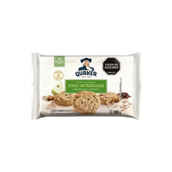 Galleta Quaker Avena/Manzana/Linaza*6 Und Bolsa